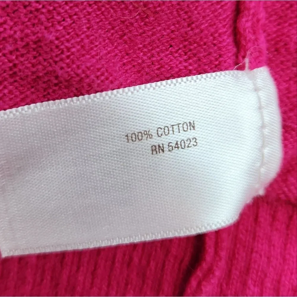 🩵Old Navy Pink Vneck Button Crop 3/4 Sleeve Sweater Youth Medium